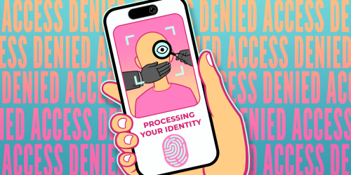 A hand holding a cellphone showing a verification screen and