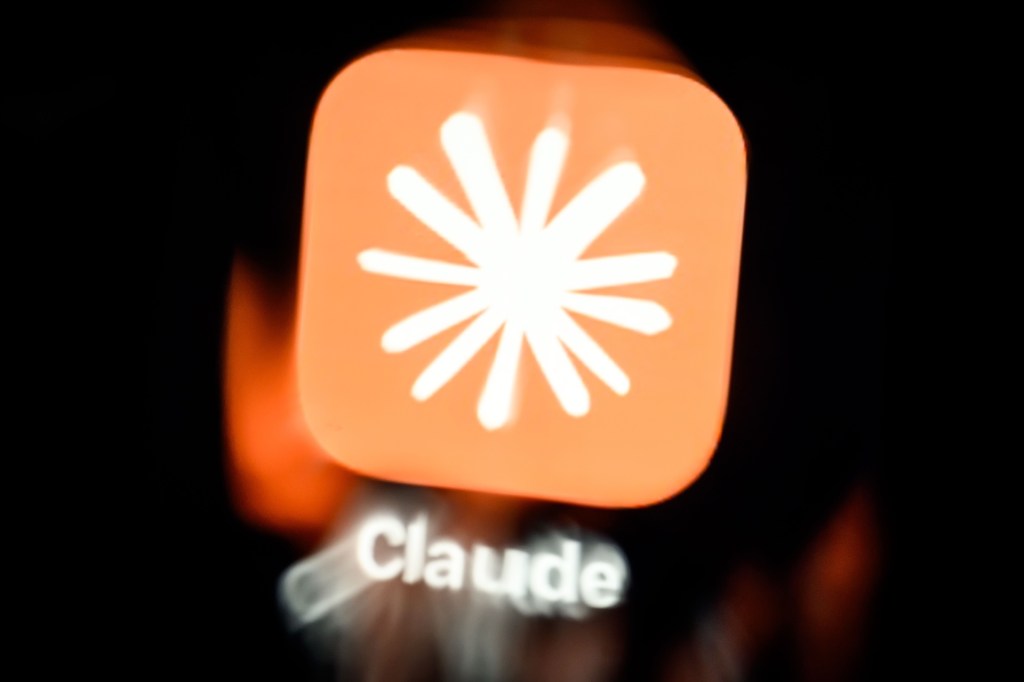 In this photo illustration, the icon for the AI app "Claude"